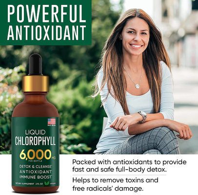 La chlorophylle de fines herbes d'extrait de chlorophylle liquide de marque de distributeur d'OEM laisse tomber le supplément d'énergie