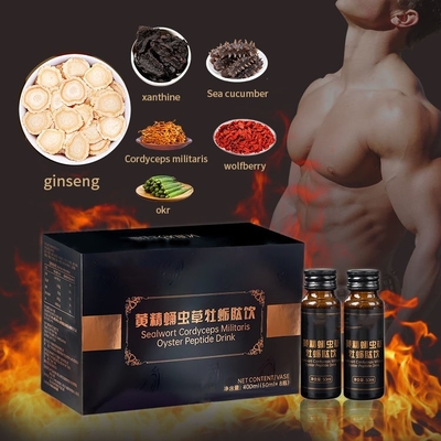 La boisson de peptide d'OEM LOGO Sealwort Cordyceps Militaris Oyster améliorent le liquide oral de soins de santé masculins de résistance