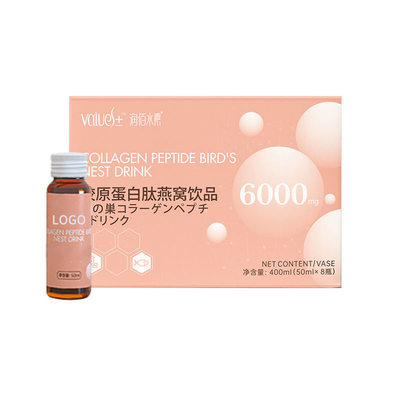 Liquide oral de nid d'oiseau de peptide de collagène de beauté d'OEM Beauty blanchissant et anti-vieillissement de peau