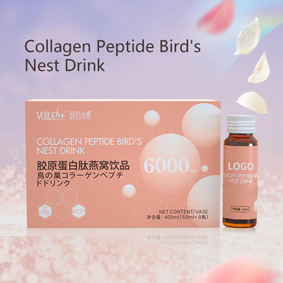 Liquide oral de nid d'oiseau de peptide de collagène de beauté d'OEM Beauty blanchissant et anti-vieillissement de peau