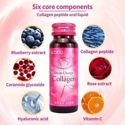 OEM/ODM Halal nid d'oiseau collagène blanchiment de la peau liquide oral boisson fruitée acide hyaluronique collagène liquide oral