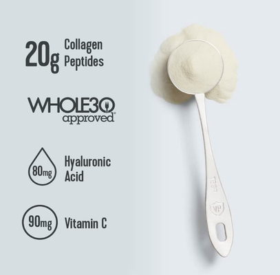 Les peptides de collagène d'approvisionnement d'OEM saupoudrent avec de l'acide hyaluronique et la vitamine C 20 onces Unflavored 10 onces