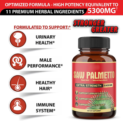 Le supplément de santé de prostate d'OEM contenant Ashwagandha approprié à la croissance masculine de cheveux a vu la poudre de paume