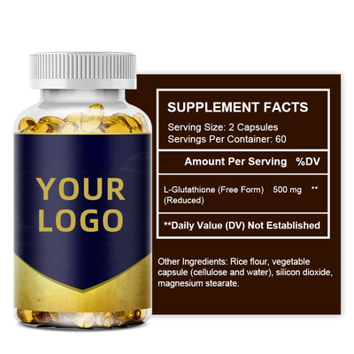Le glutathion 500mg de la vente en gros 60pcs d'OEM capsule la peau de beauté blanchissant la capsule de glutathion de produit
