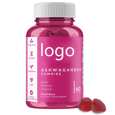 Gummies organiques en gros d'ashwagandha de vegan de capsules d'ashwagandha d'OEM