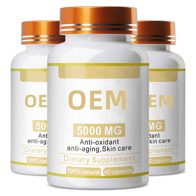 Les Multivitamins d'OEM et les pilules de glutathion de capsule de la vitamine E Softgel du complément alimentaire 10000mg pèlent blanchir la capsule