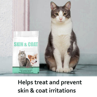 Santé des animaux de compagnie OEM Nutrition Complément Alimentaire Soins en profondeur Cheveux brillants Poudre d'œuf de tortue Collagène de poisson Biotine