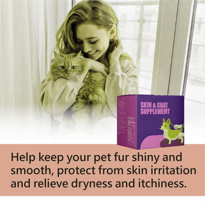 Santé des animaux de compagnie OEM Nutrition Complément Alimentaire Soins en profondeur Cheveux brillants Poudre d'œuf de tortue Collagène de poisson Biotine