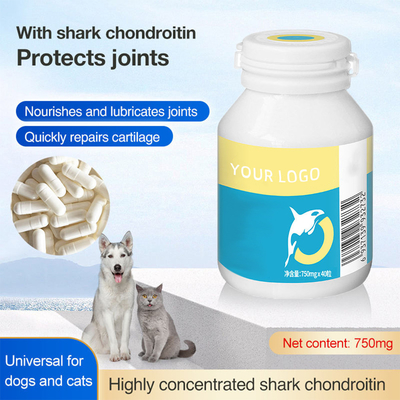 capsules nutritionnelles de chondroïtine de requin de forte concentration en OEM de suppléments de l'animal familier 750mg/Pc