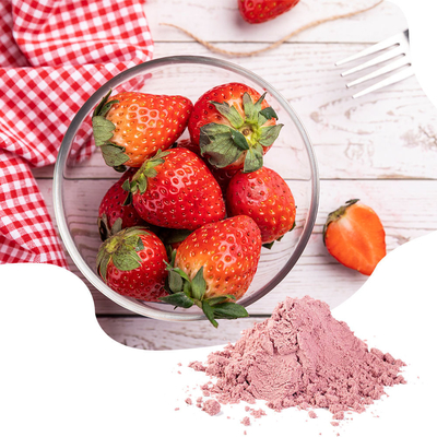 Poudre rose de fraise d'OEM de boisson solide d'extrait de fruit frais d'usine