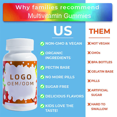 Zinc masticable de A.C.D E B de vitamines de biotine de Sugar Free Kids Multivitamin Gummies Probiotics