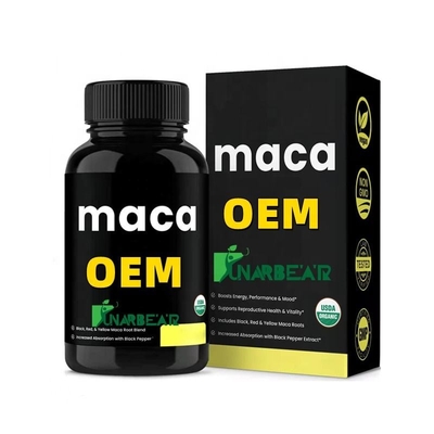 Pilules de maca noire OEM produits de santé pour hommes poudre de maca noire les hommes utilisent maca ultime plus