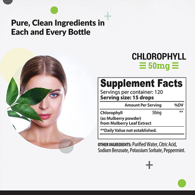 Baisses liquides de chlorophylle d'OEM/ODM pour la menthe poivrée de l'eau assaisonnée pour le supplément immunisé d'énergie de soutien de santé de peau
