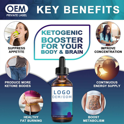 30ml de gouttes de collagène de biotine amincissant l'huile essentielle d'extrait de fines herbes de graine d'huile d'OEM de Keto de BHB
