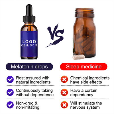 le collagène de biotine de 50ml 5Mg laisse tomber le Melatonin naturel d'OEM laisse tomber la nuit adulte soporifique