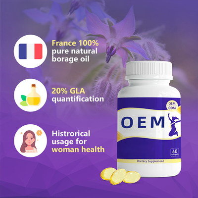 Inquiétude d'hormones de femmes d'OIN de HACCP l'anti a raffiné la capsule de Softgel d'huile de bourrache